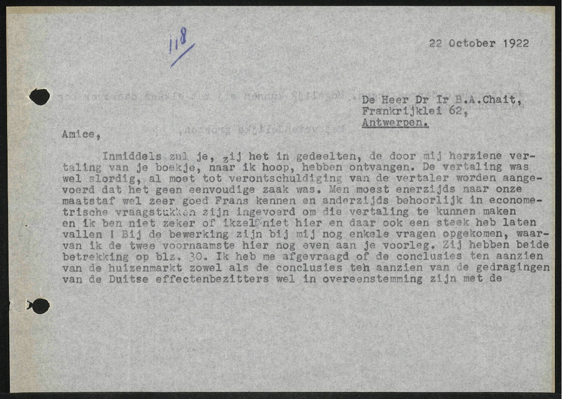 Letter to B.A. Chait