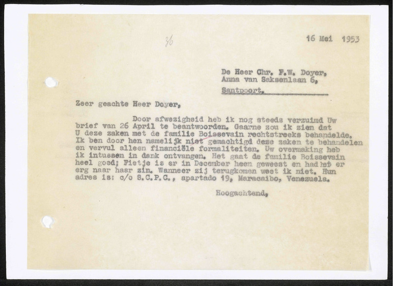 Letter to Chr. F.W. Doyer