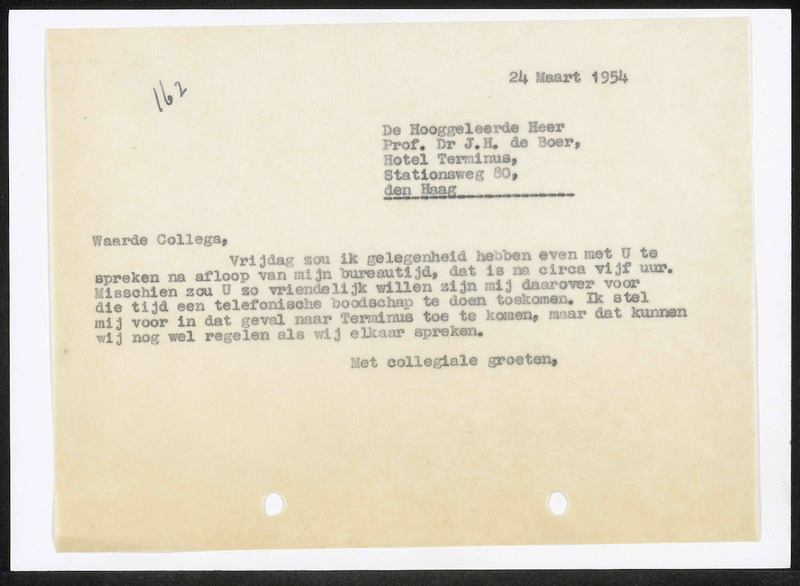 Letter to J.H. de Boer