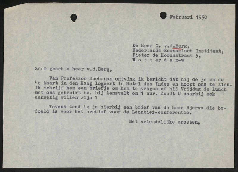 Letter to C. van den Berg