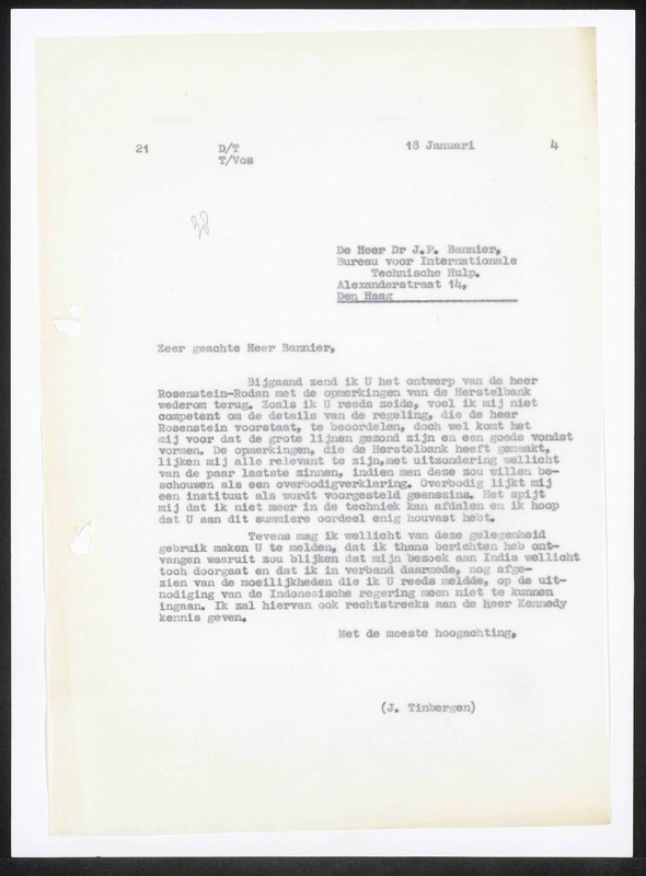 Letter to J.P. Bannier