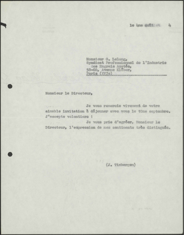 Letter to G. Lelong