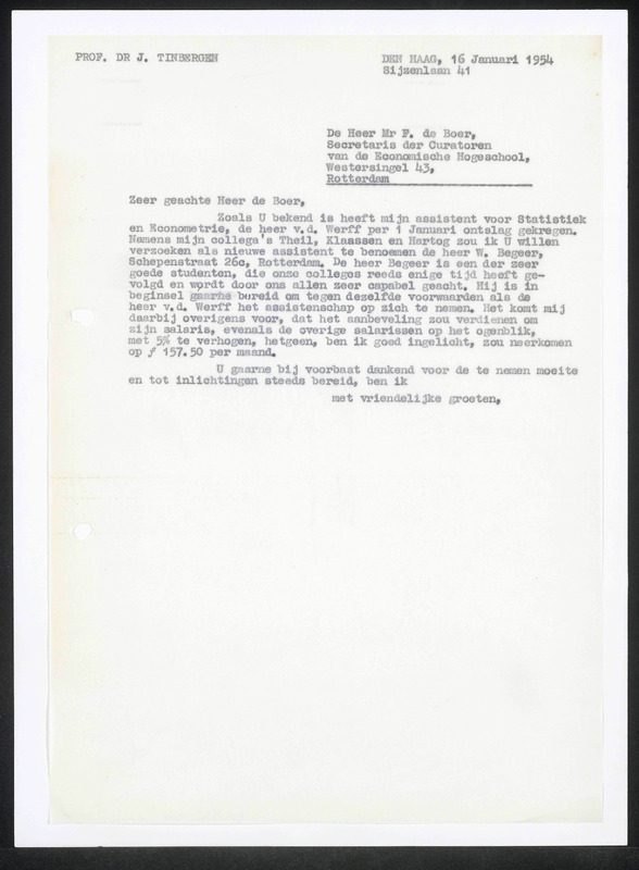 Letter to F. de Boer