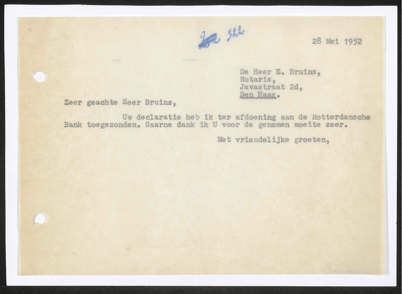 Letter to E. Bruins