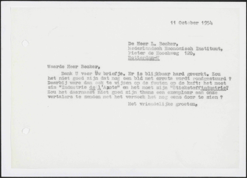 Letter to L. Becker