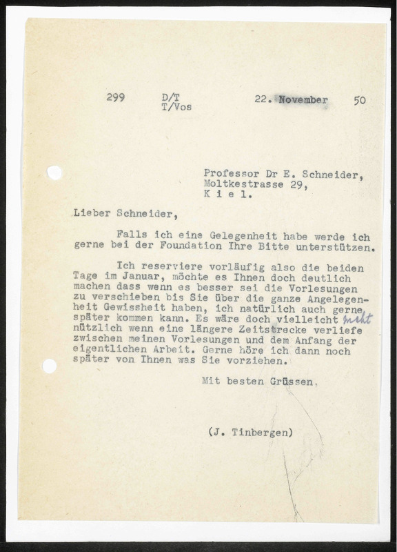 Letter to E. Schneider