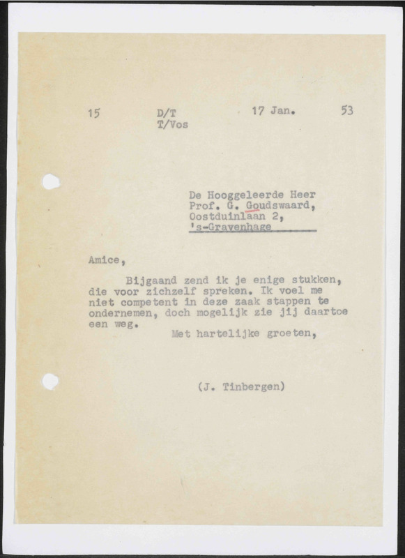 Letter to G. Goudswaard