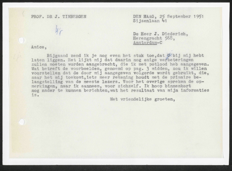 Letter to J. Diederich