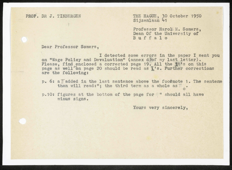 Letter to H.M. Somers