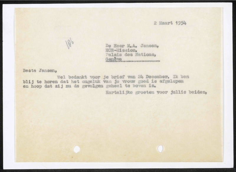 Letter to M.A. Jansen
