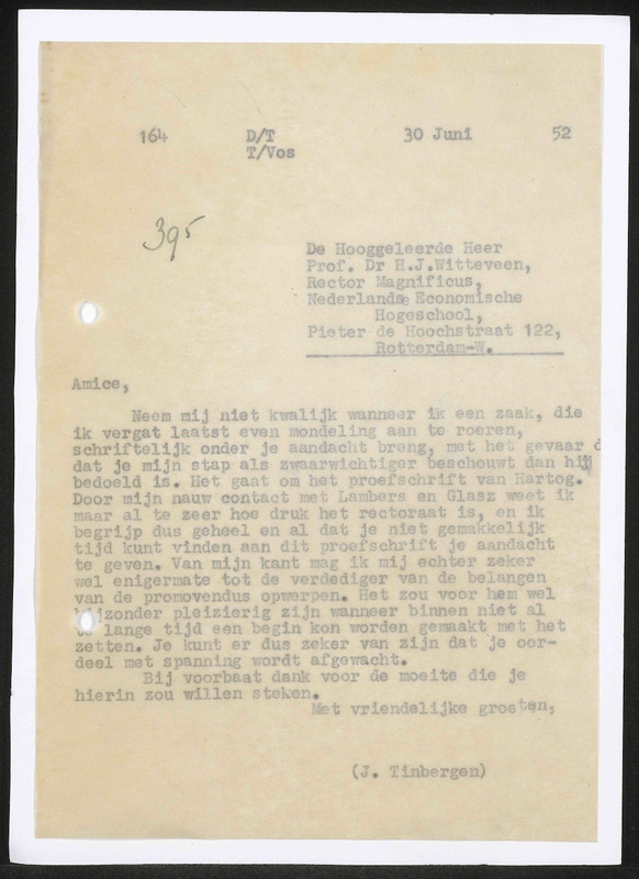 Letter to H.J. Witteveen