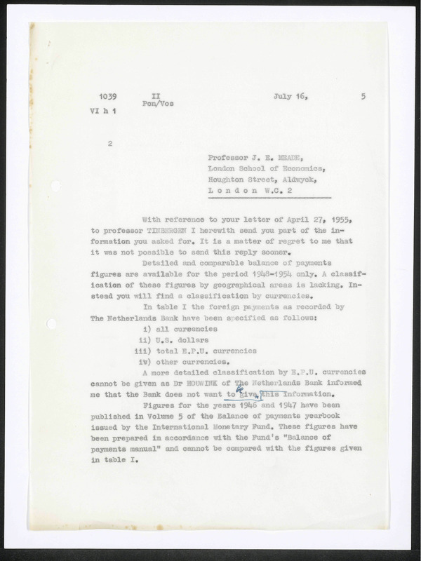 Letter to J.E. Meade
