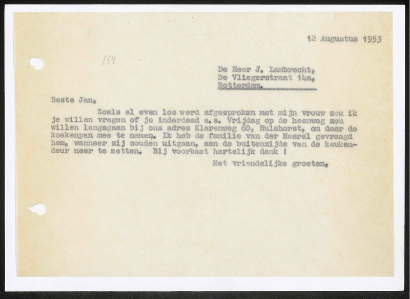 Letter to J. Lambrecht