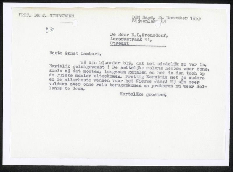 Letter to E.L. Frensdorf