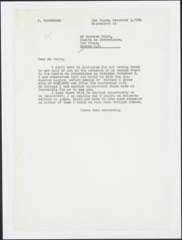 Letter to G. Polit