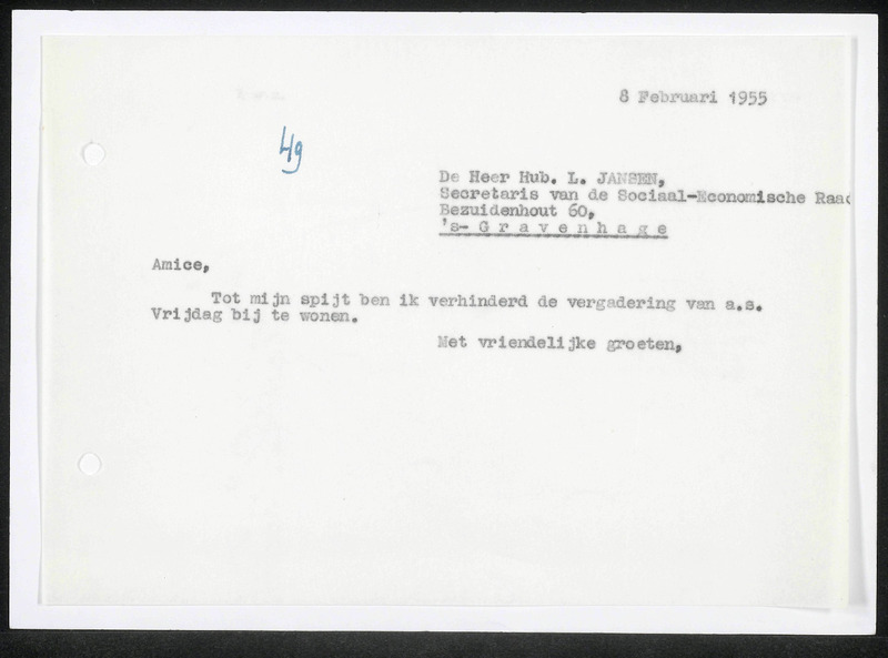 Letter to L. Jansen
