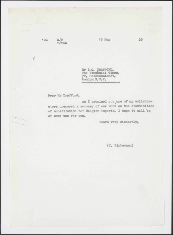 Letter to I.C. Trafford