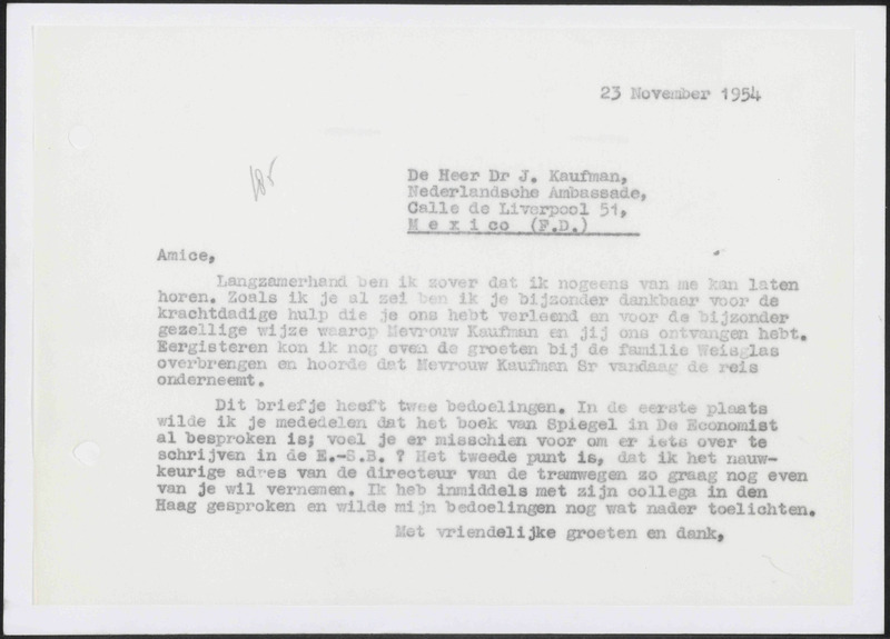 Letter to J. Kaufmann