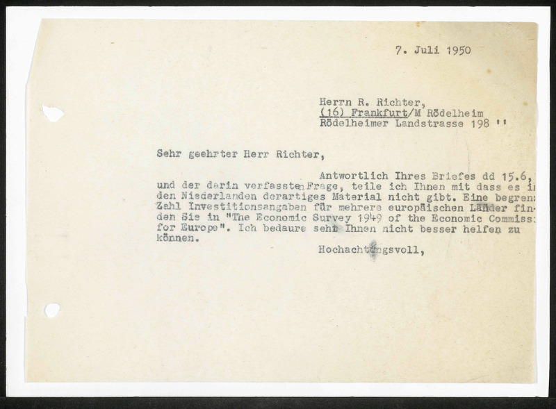Letter to R. Richter