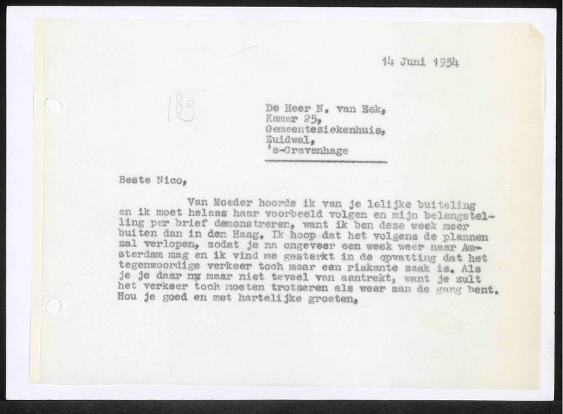 Letter to N. van Eek