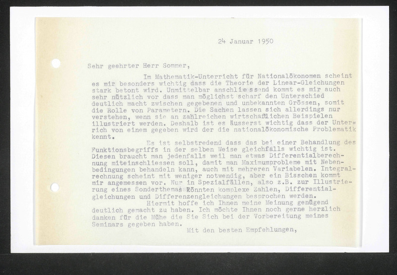 Letter to Sommer