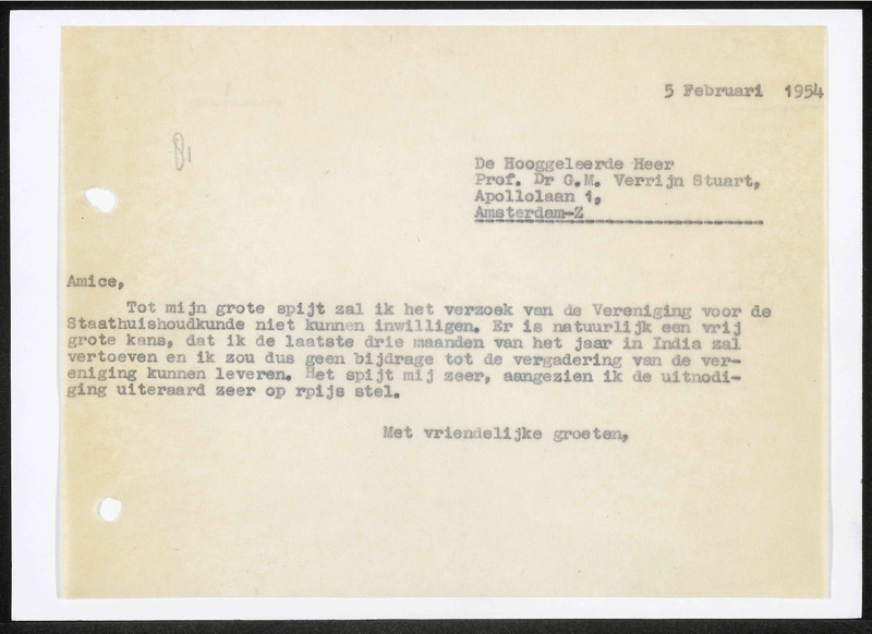 Letter to C.A. Verrijn Stuart