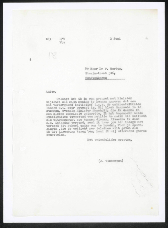 Letter to F. Hartog