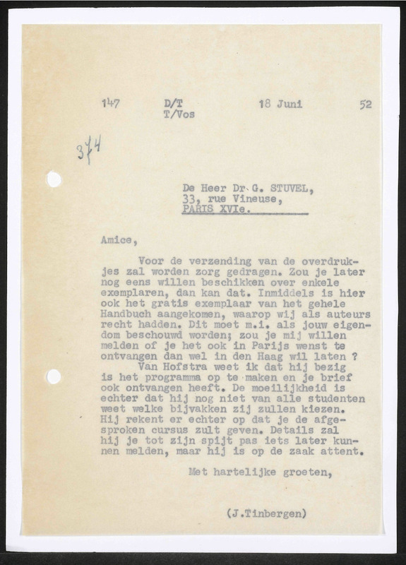 Letter to G. Stuvel