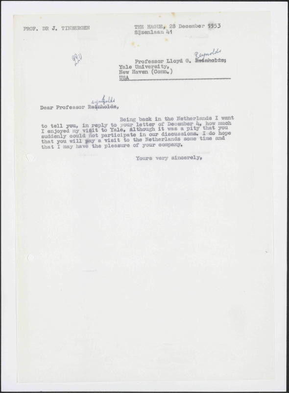 Letter to L.G. Reynolds