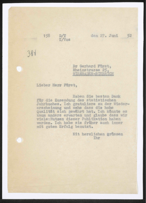 Letter to Gerhard Fürst