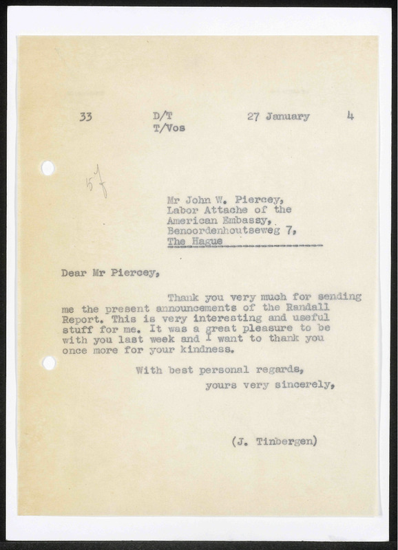 Letter to J.W. Piercey