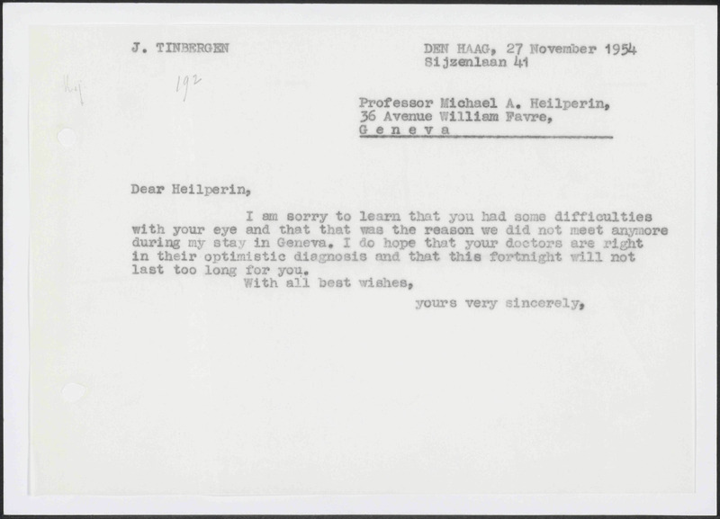 Letter to M.A. Heilperin