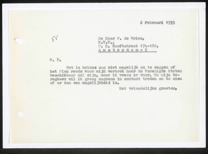 Letter to P. de Vries