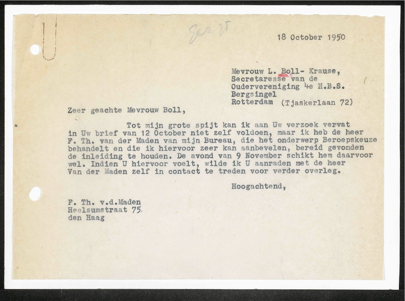 Letter to L. Boll-Krause