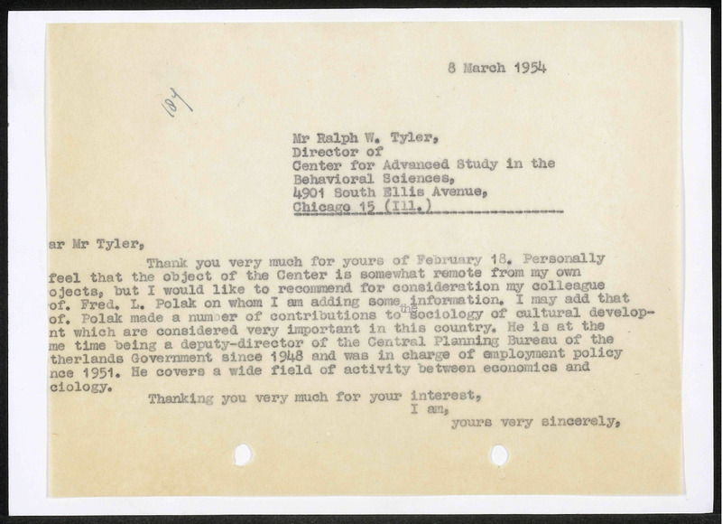 Letter to R.W. Tyler