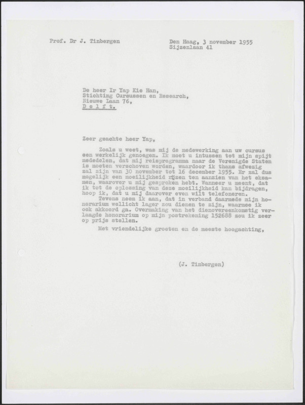 Letter to Yap Kie Han