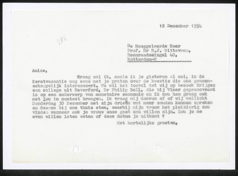 Letter to H.J. Witteveen