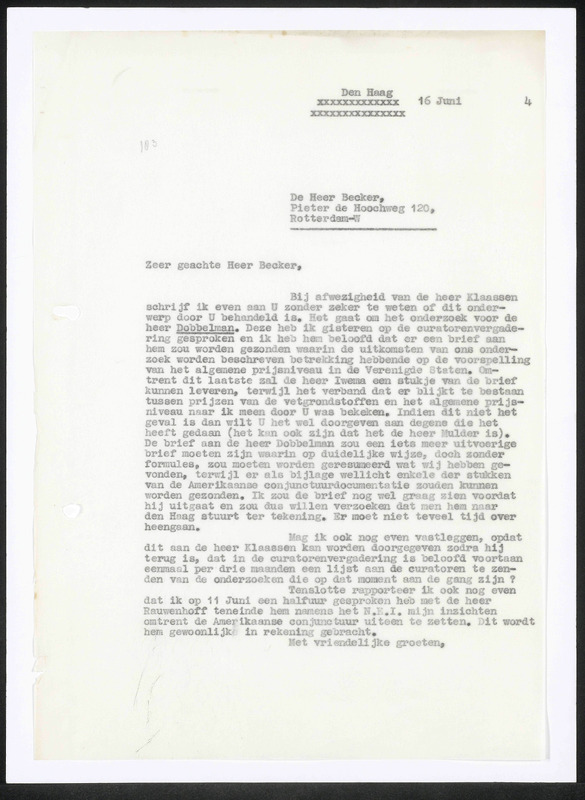 Letter to Becker