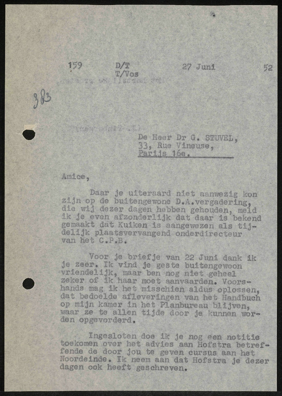Letter to G. Stuvel