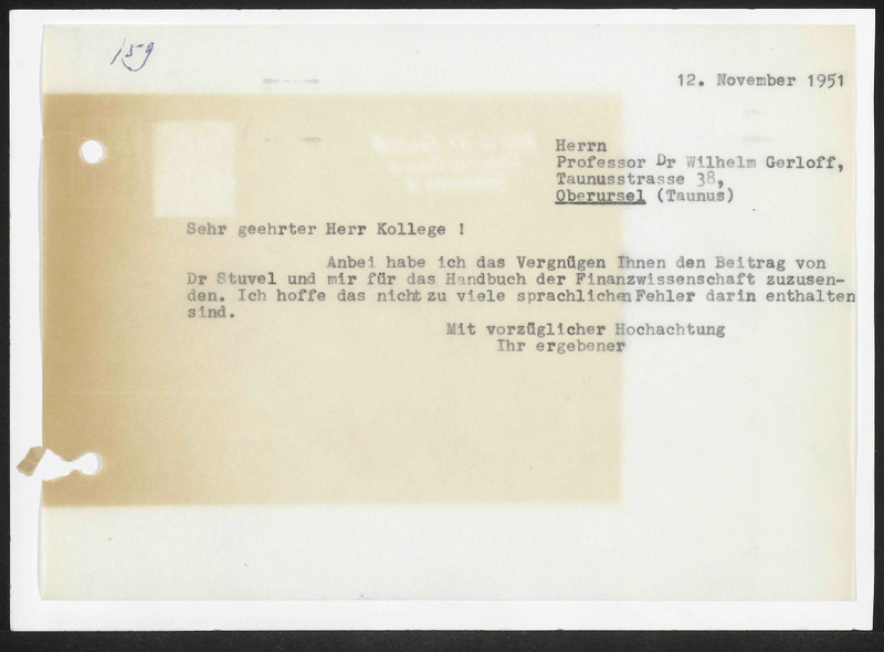 Letter to Wilhelm Gerloff