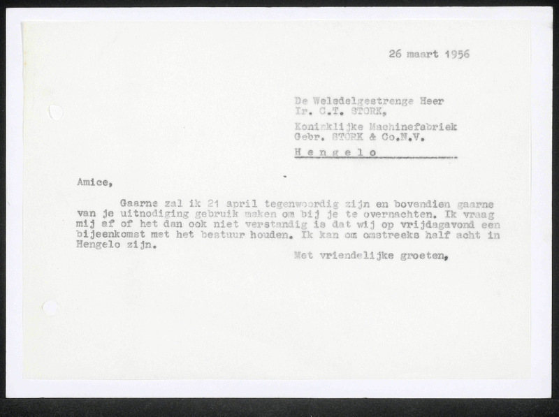 Letter to C.T. Stork