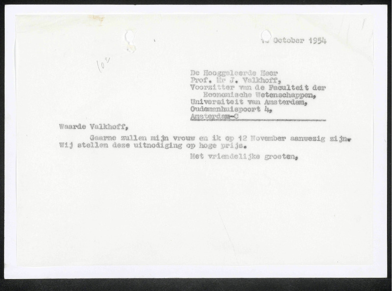 Letter to J. Valkhoff