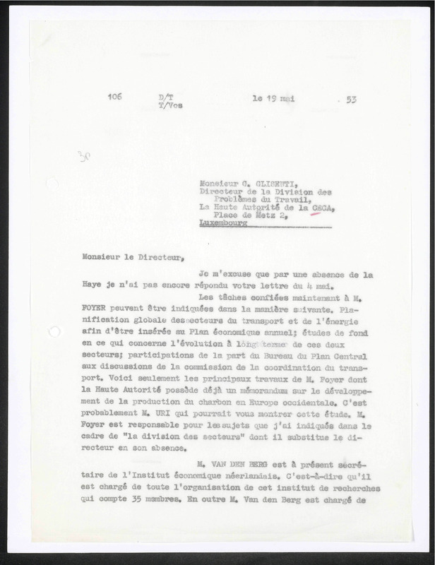 Letter to G. Glisenti