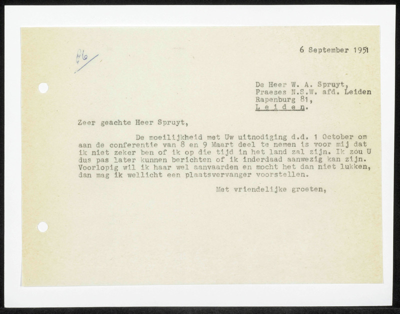Letter to W.A. Spruyt