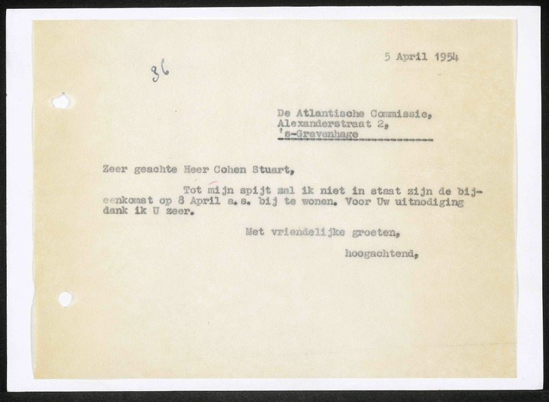 Letter to A.B. Cohen Stuart