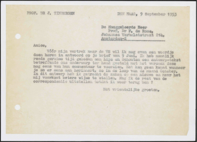 Letter to F. de Roos