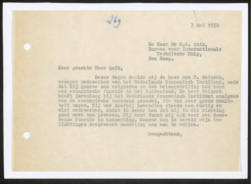 Letter to H.G. Quik