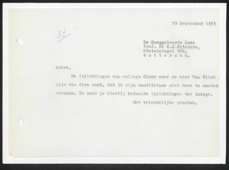 Letter to H.J. Frietema