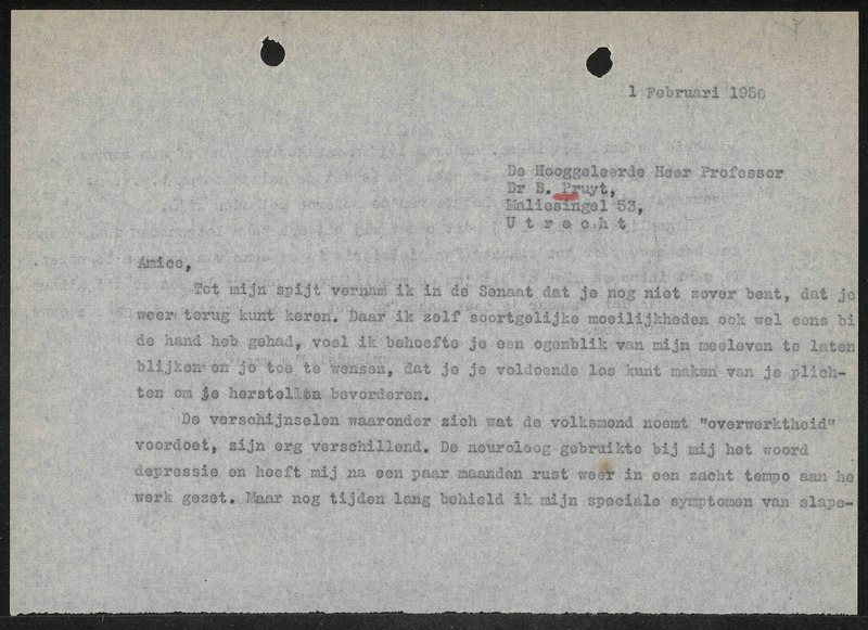 Letter to B. Pruijt