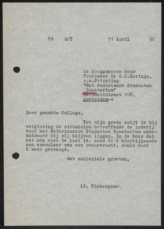 Letter to G.C. Heringa